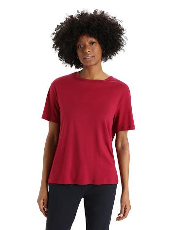 Women's Icebreaker Merino Granary Short Sleeve T Shirts Cherry | CA 1365EBCX